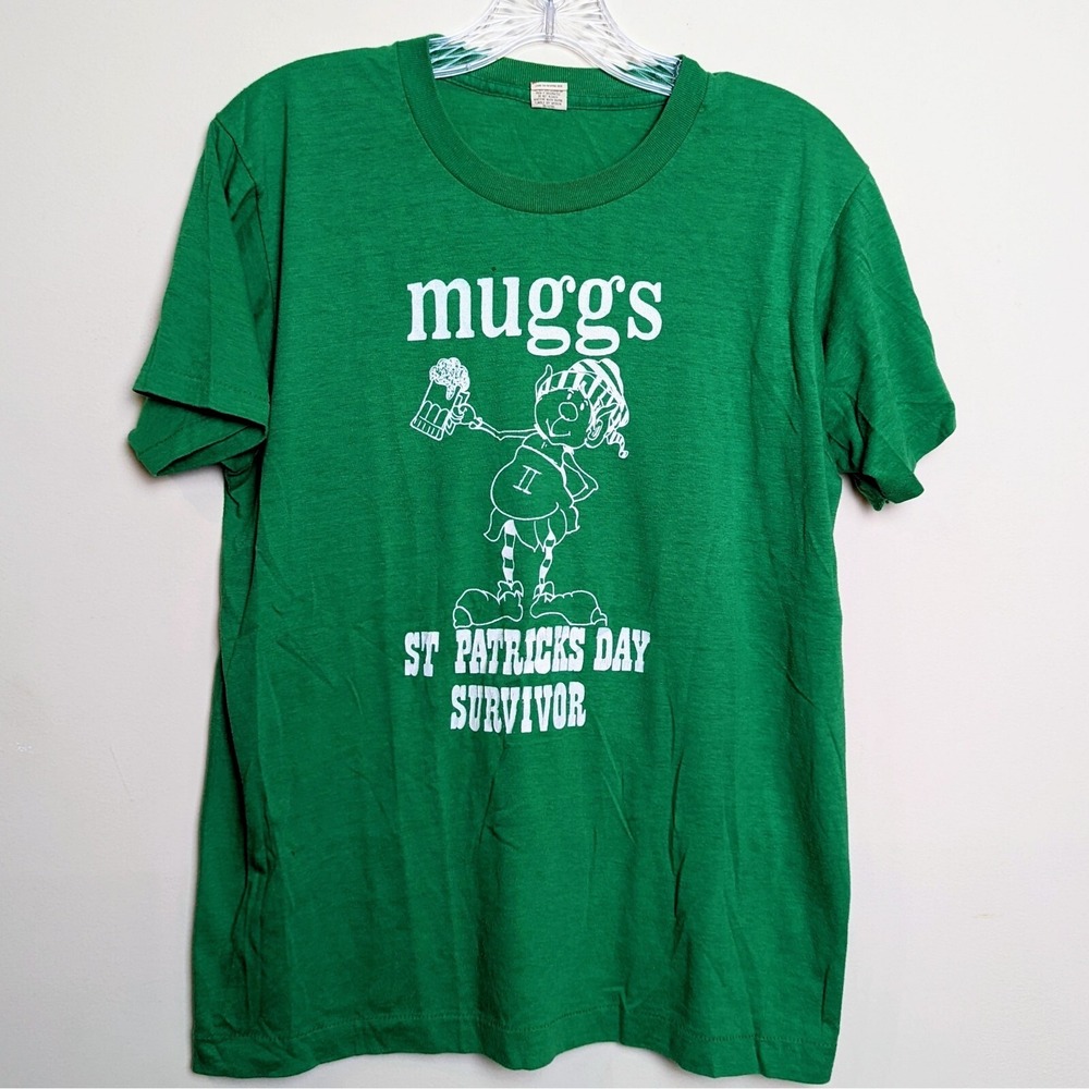 Vintage St Patrick's Day Muggs Survivor Beer 80s Single Stitch Shirt Medium
